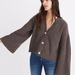 Madewell Wide-Sleeve Crop Cardigan Sweater